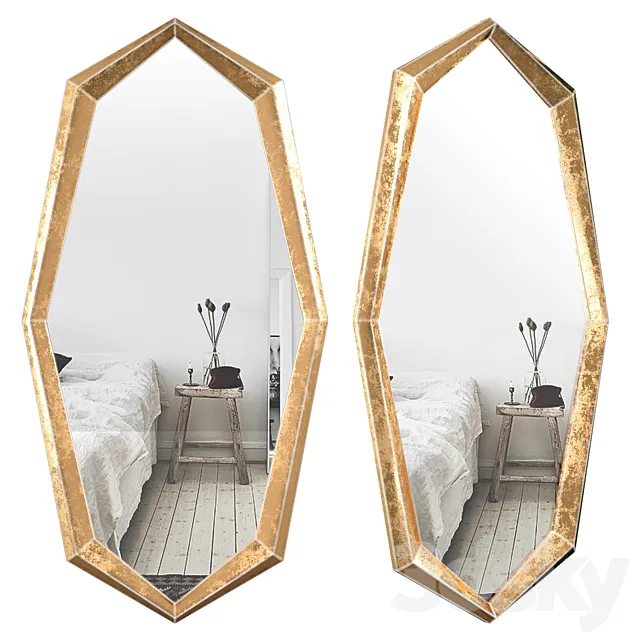 Gold Octagonal Mirror - Eichholtz Narcissus 112695 3DModel