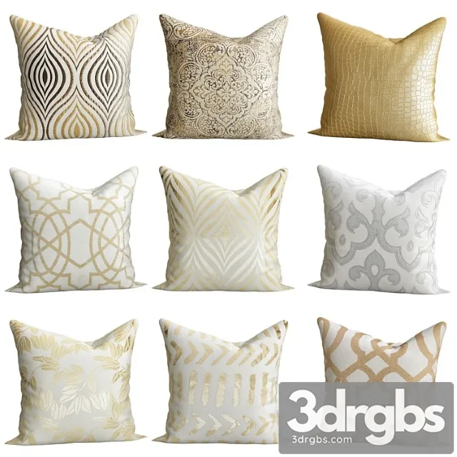 Gold pillows 3D Model Free