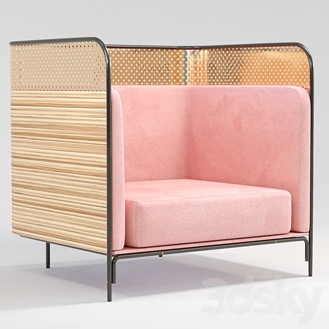 gold-pink-chair 3DModel
