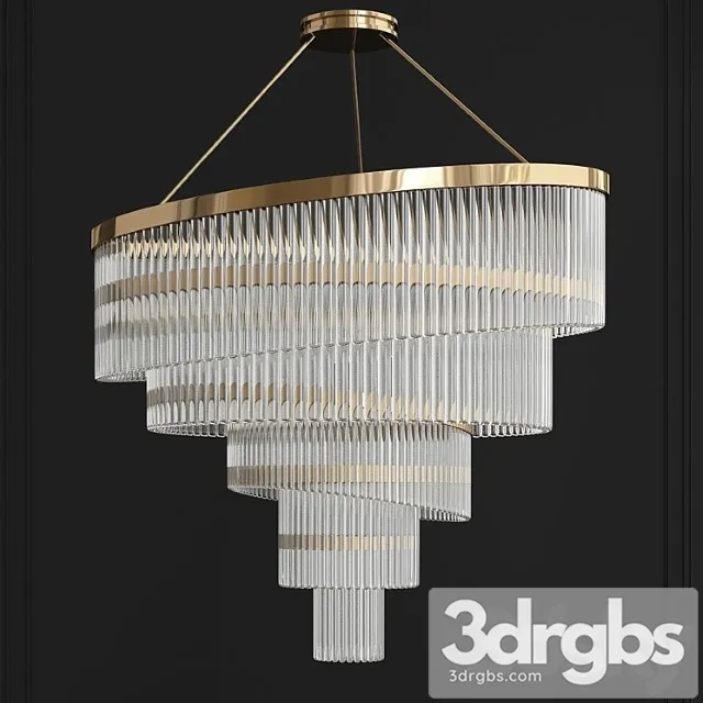Gold Plated Spiral Crystal Designer Chandelier 2 3D Model Free