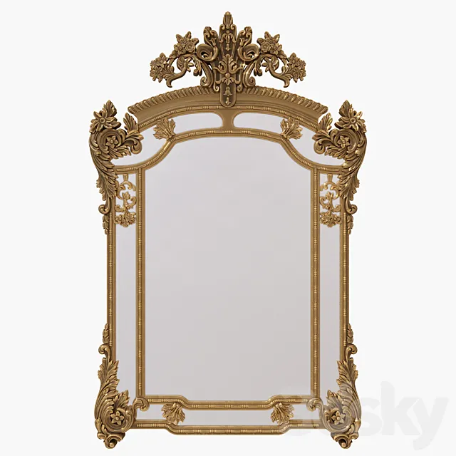 Gold rococo mirror Free Download
