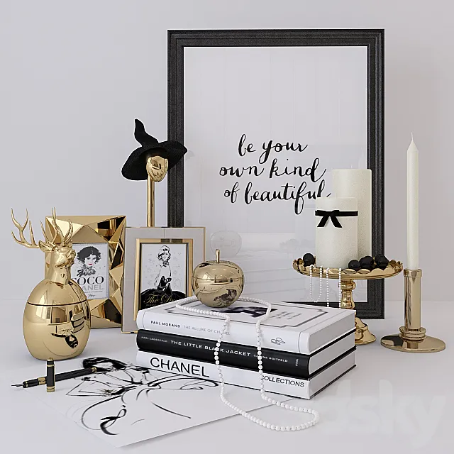 Gold set 3D Model