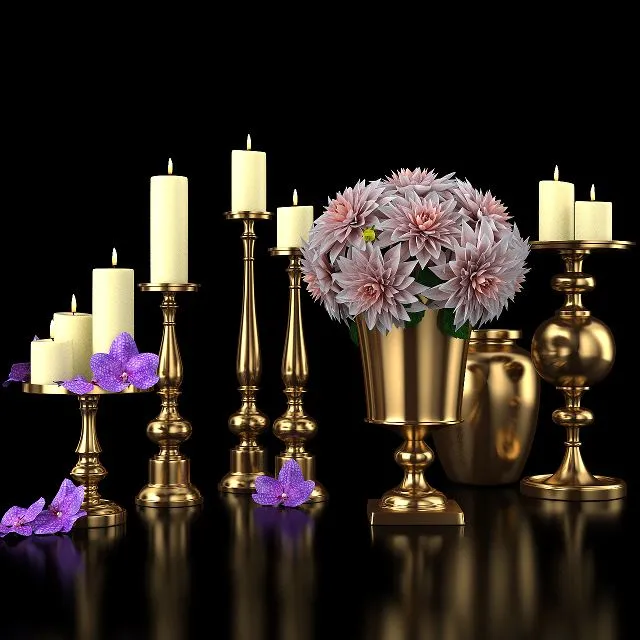 Gold_Pillar_Holders 3D Model