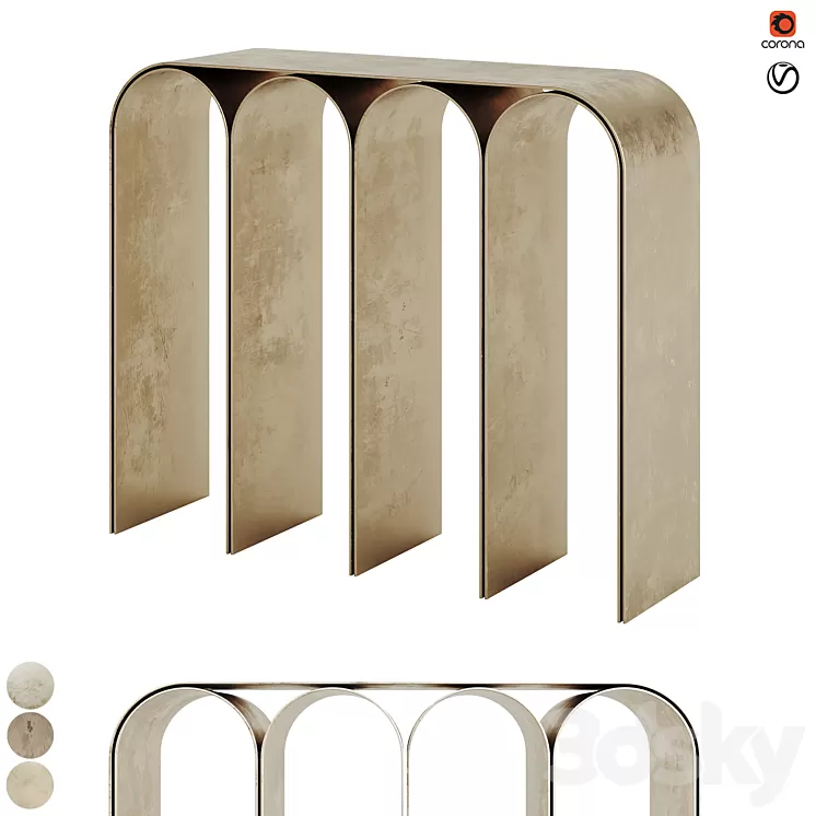 Golden Arch Console By Pietro Franceschini 3D Model