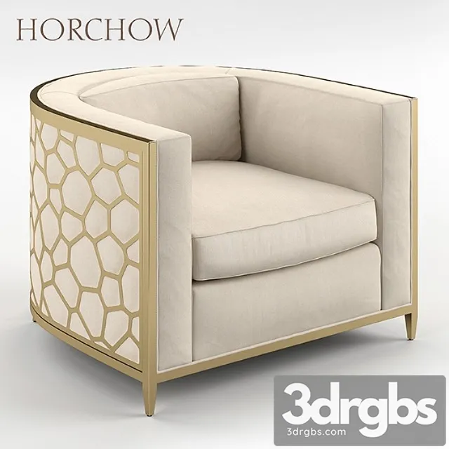 Golden Curved Chair Horchow 3D Model Free