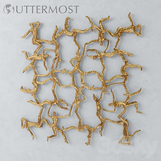 Golden Gymnasts wall decor by Uttermost 3D Model