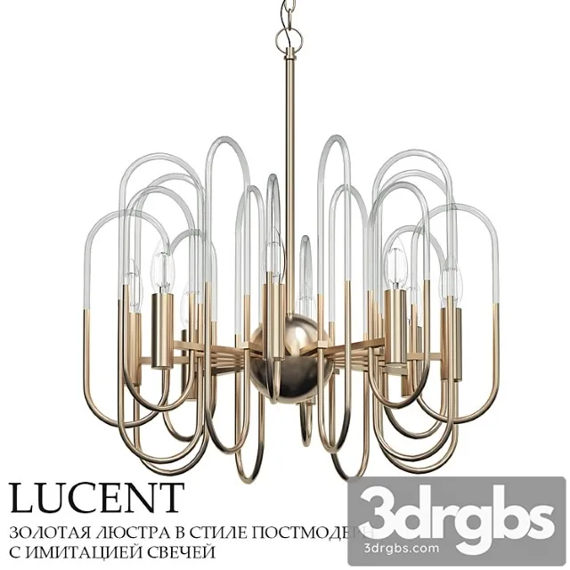 Golden Post Modern Chandelier 3D Model Free