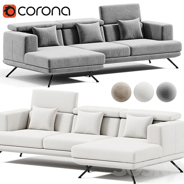 Golden Sofa By Chateau dAx 3D Model