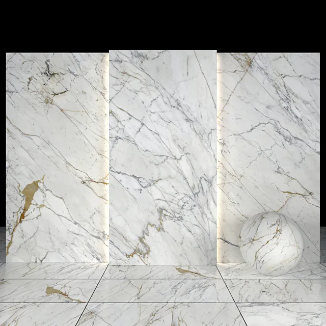 Golden white marble 3D Model