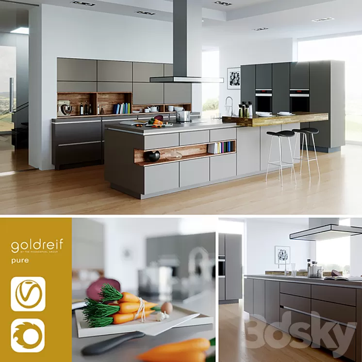 Goldreif by Poggenpohl Pure Kitchen (vray + corona) 3D Model