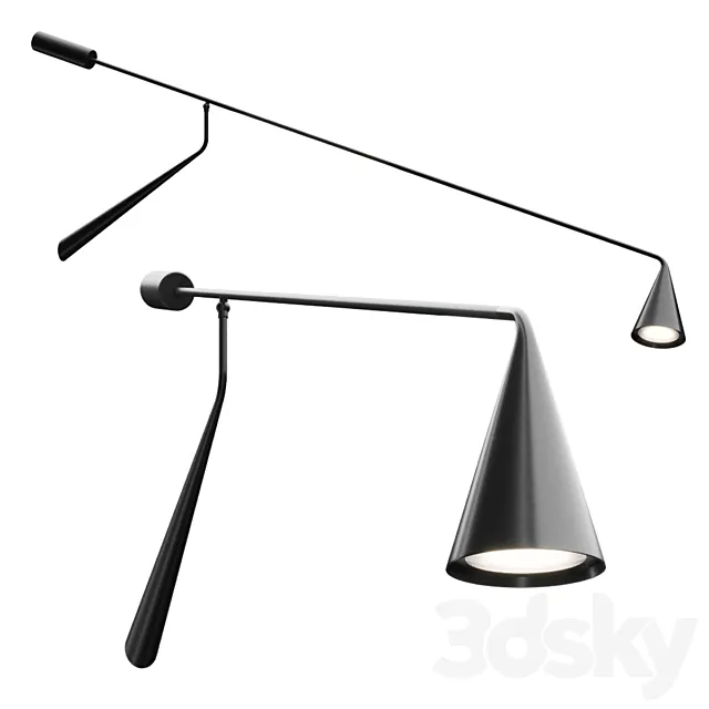 Gordon Wall Conical Diffuser Lamp by Corrado Dotti 3D Model