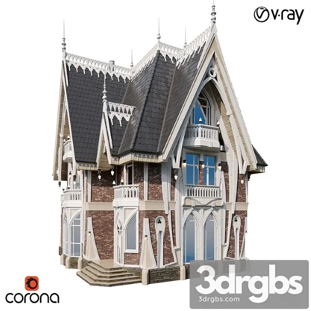 Gothic House 3D Model Free