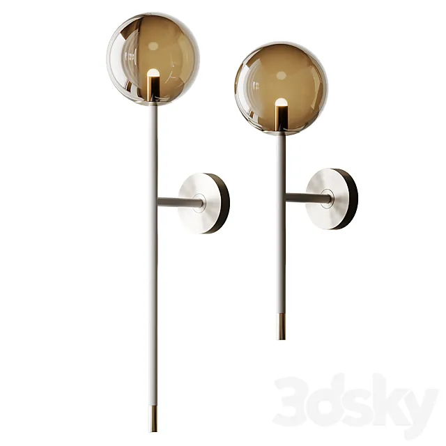 Grace 1 Glass Wall Lamp 3 Variants 3DModel