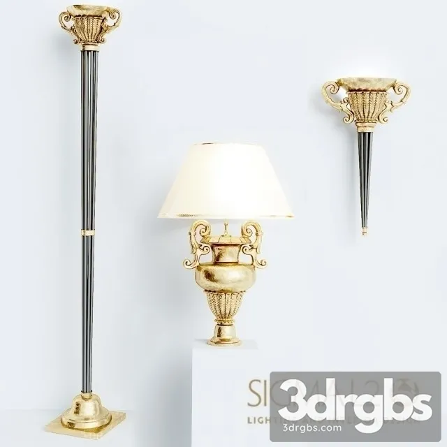 Grace Antiqued Buffet Lamp 3D Model Free