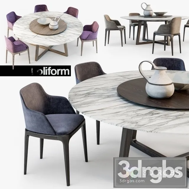 Grace Chair Concorde Table 3D Model Free