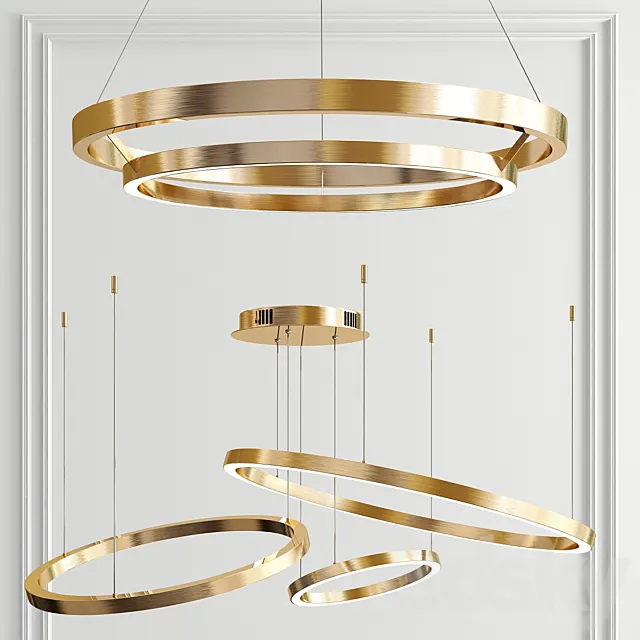 Grace & Hoops Ring Chandelier 3D Model