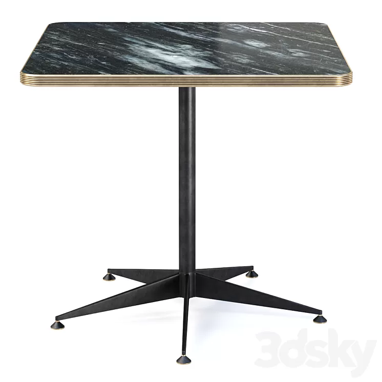 Grace restaurant square table / Square metal restaurant table 3D Model Free