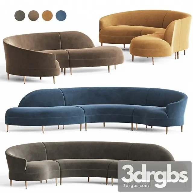 Grace Serpentine Sectional Sofa 3D Model Free