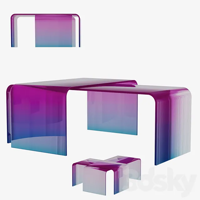 Gradient Glass Tables 3D Model