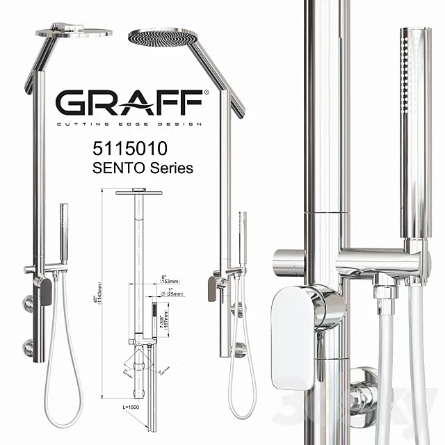 Graff Shower set 5115010 SENTO Series 3DModel