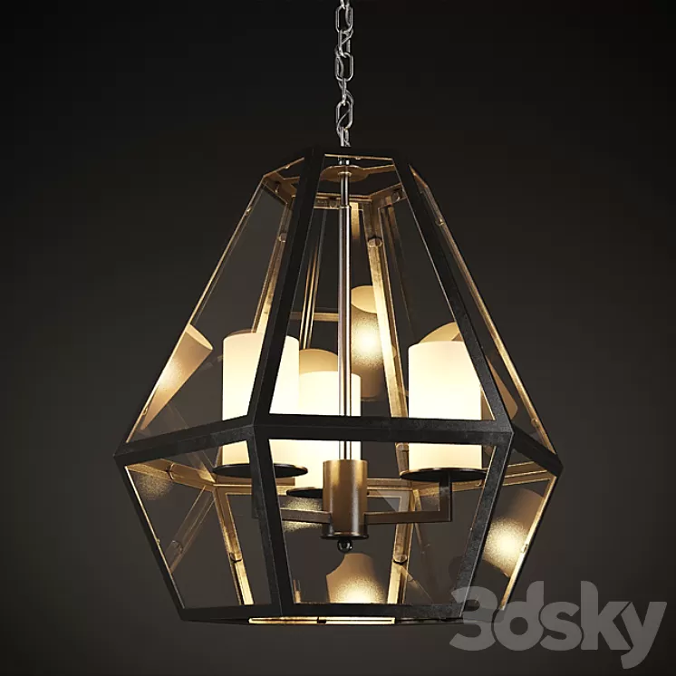 GRAMERCY HOME - ARN CHANDELIER CH101-3-ABG 3D Model