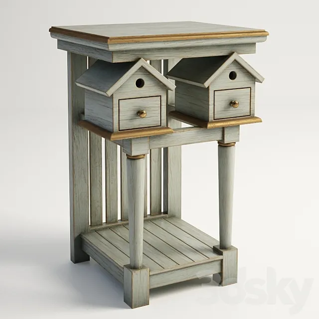 GRAMERCY HOME - BIRDHOUSE SIDE TABLE 522.013-FGG 3DModel