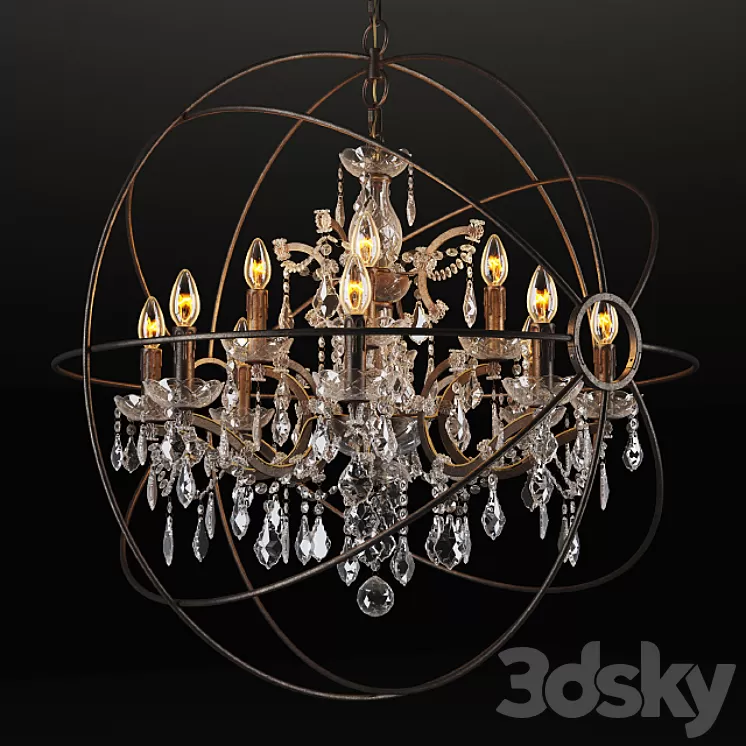 GRAMERCY HOME - IRON ORB CHANDELIER CH014-12-LRR