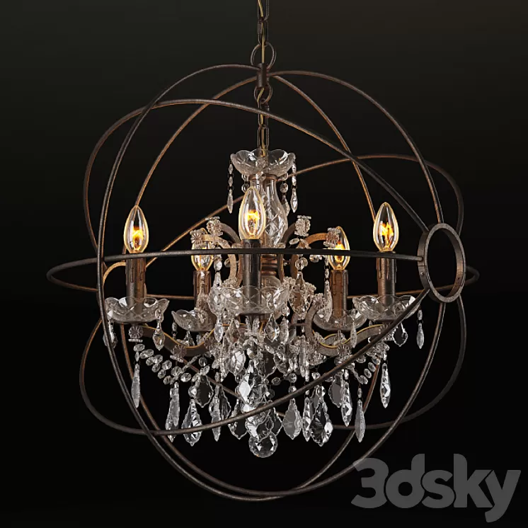 GRAMERCY HOME - IRON ORB CHANDELIER CH014-5-LRR 3D Model