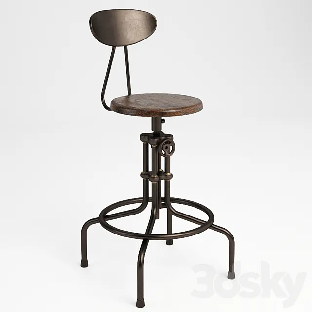 GRAMERCY HOME - ISAAC COUNTER STOOL 445.002A 3D Model