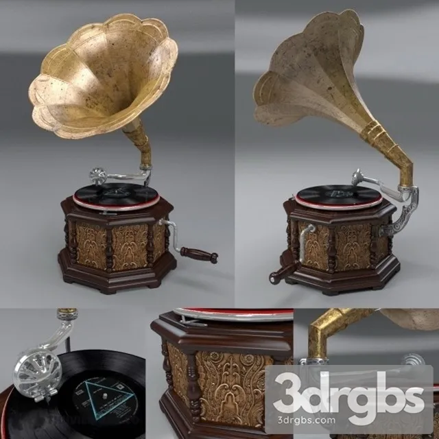 Grammofon Gramophone 3D Model Free