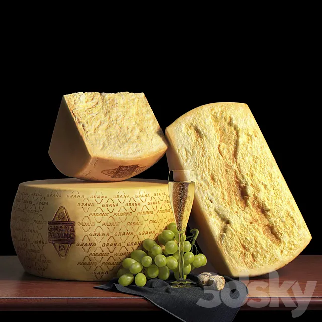 Grana Padano cheese 3D Model