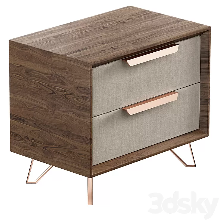 Grand 2 drawer nightstand 3D Model
