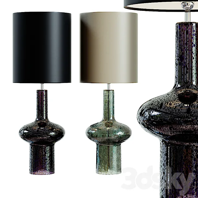 Grand Sculptural Studio Art Glass Buffet Lamp 3D Model