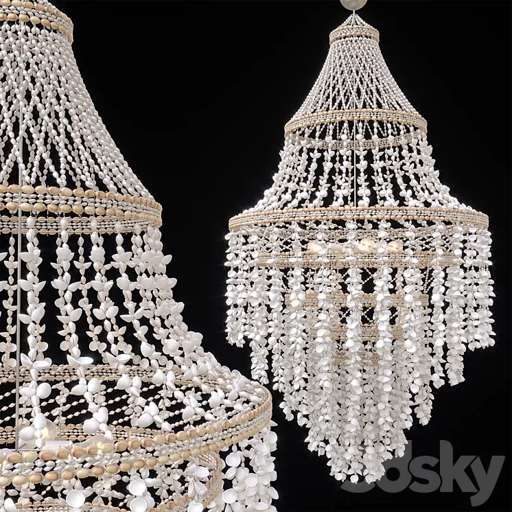 Grand Shell Chandelier D1000 3D Model