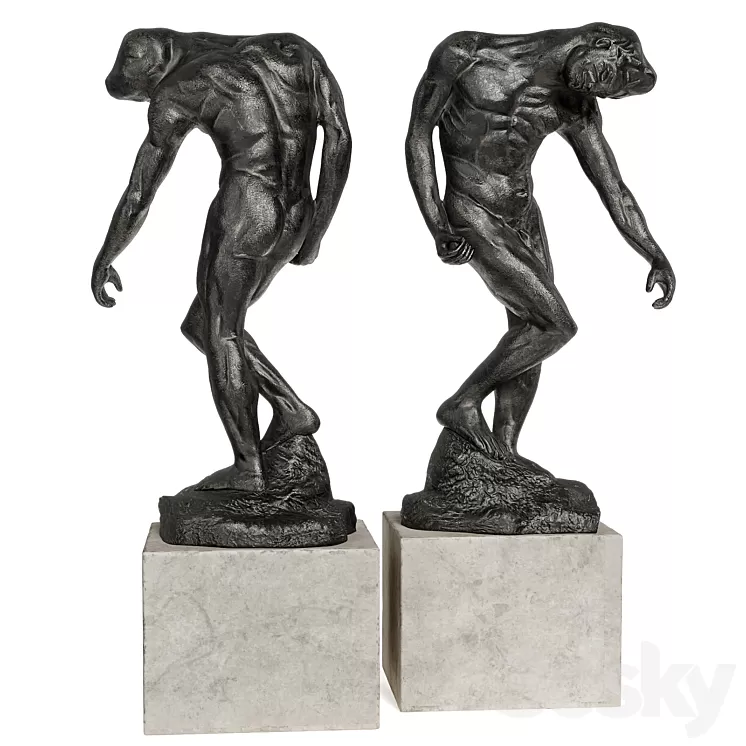 Grande Ombre Auguste Rodin sculpture 3D Model Free