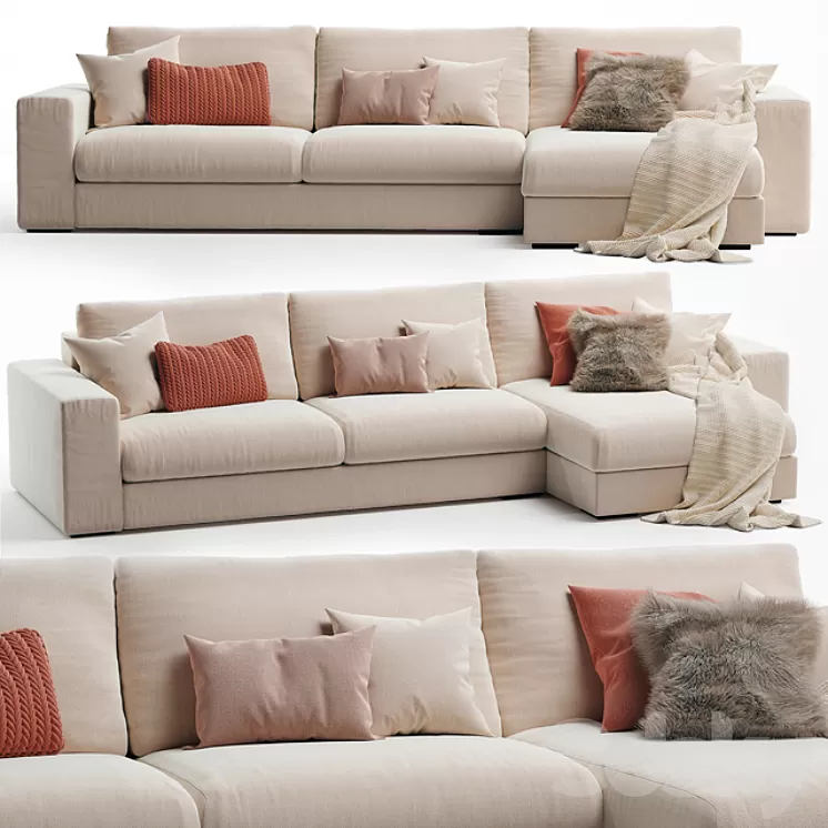 Grande plain sofa 3D Model