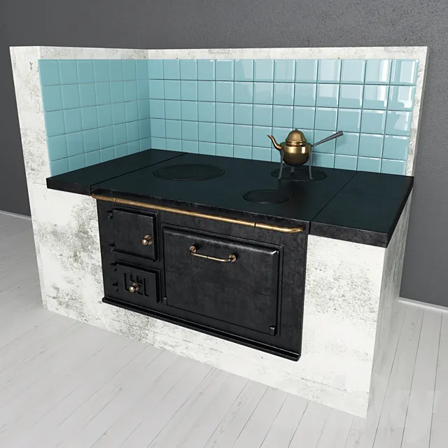 "Grandma" stove .Old stove. 3DModel