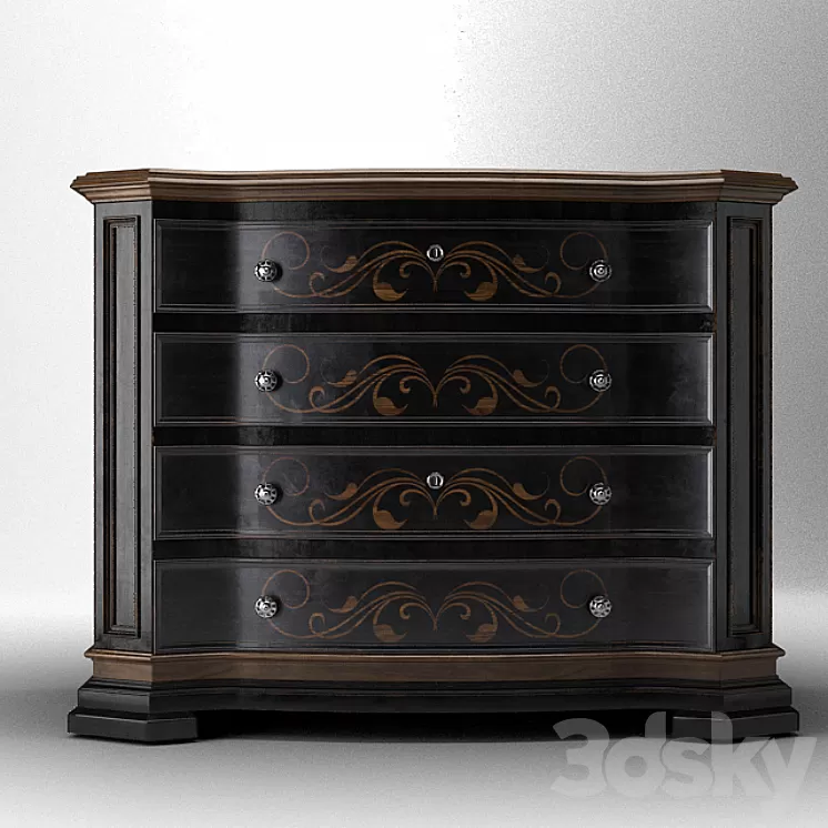Grandover 2 Drawer Chest 3D Model