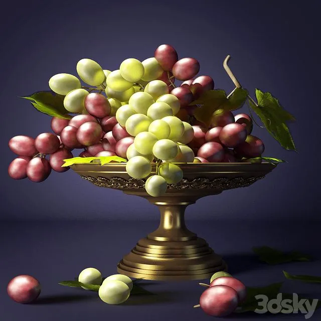 Grapes in a vase 3D Model