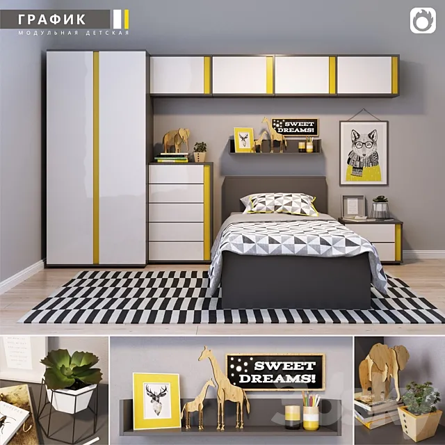 GRAPHIC_bedroom 3D Model