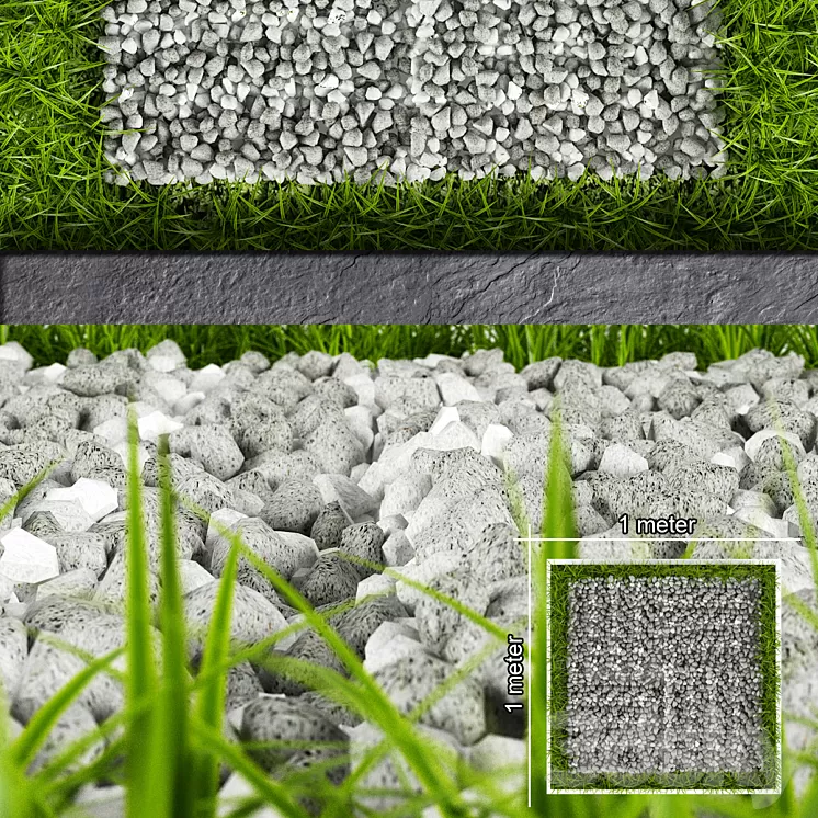 GRASS AND STONES 3D Model