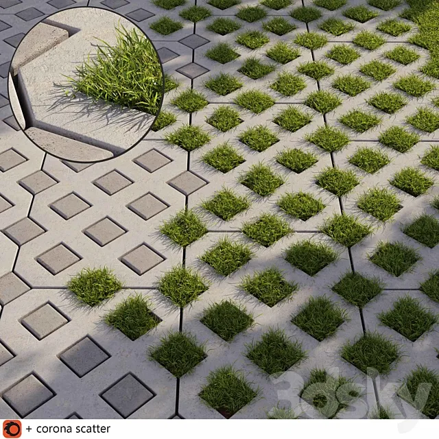 Grass | Eco parking 2 3D Model