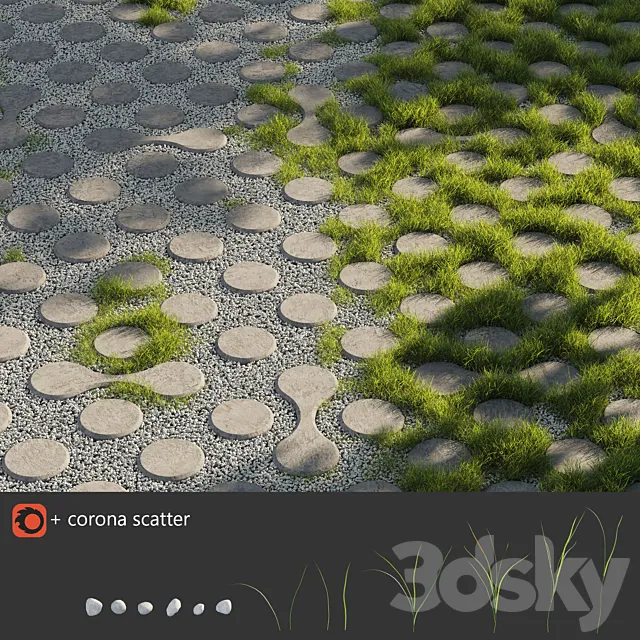 Grass | Eco parking 3 3DModel