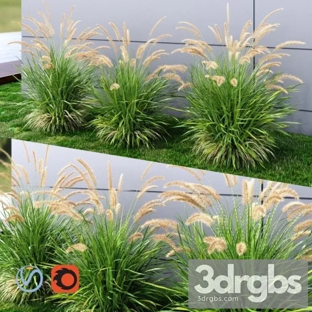 Grass Fountain Green Medium 3D Model Free
