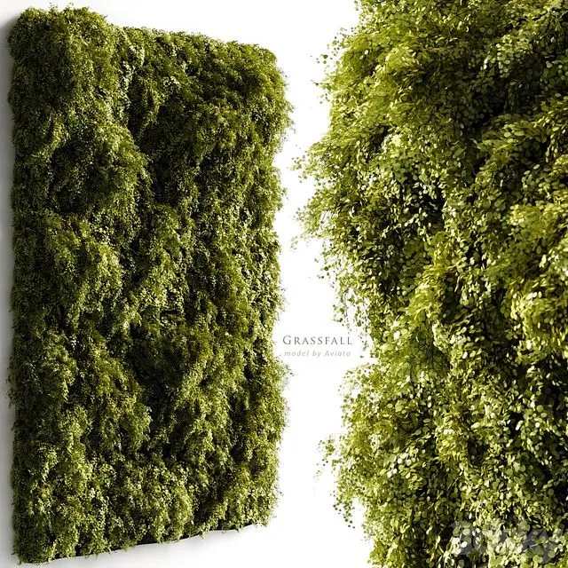 Grassfall (Branching phytowall 2.6m high and 1.7m wide) 3D Model