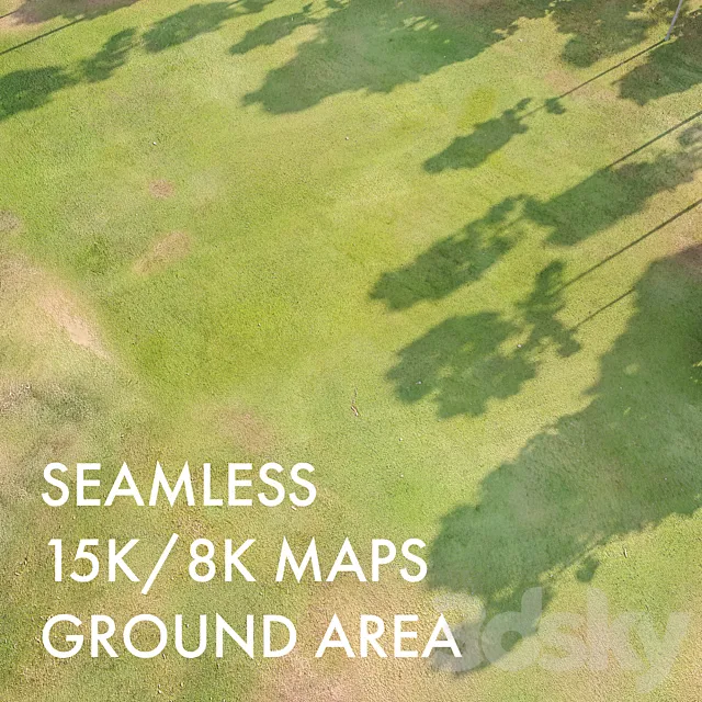 Grassy field area | Seamless | PBR 3D Model