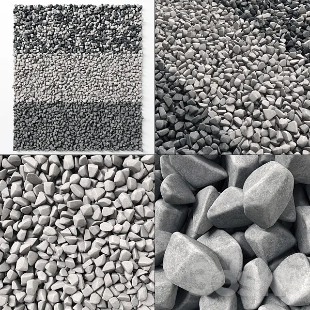Gravel splinter decor Big kit n1 _ Gravel chip decorative 3DModel