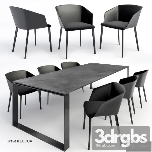 Gravelli Table Zanotta Chair 3D Model Free