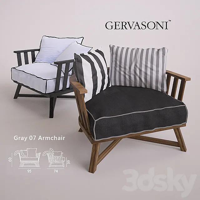 Gray 07 Armchair by Gervasoni - Two Types 3DModel