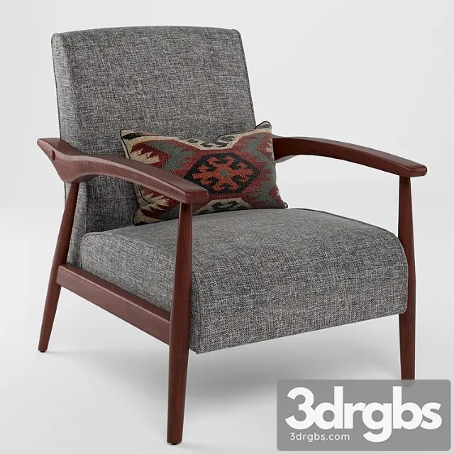 Gray Arm Chair 3D Model Free